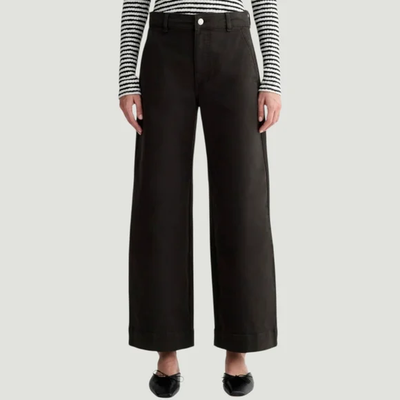 Everlane Utility Wide Leg Pants Black Size 4 - Picture 4 of 11